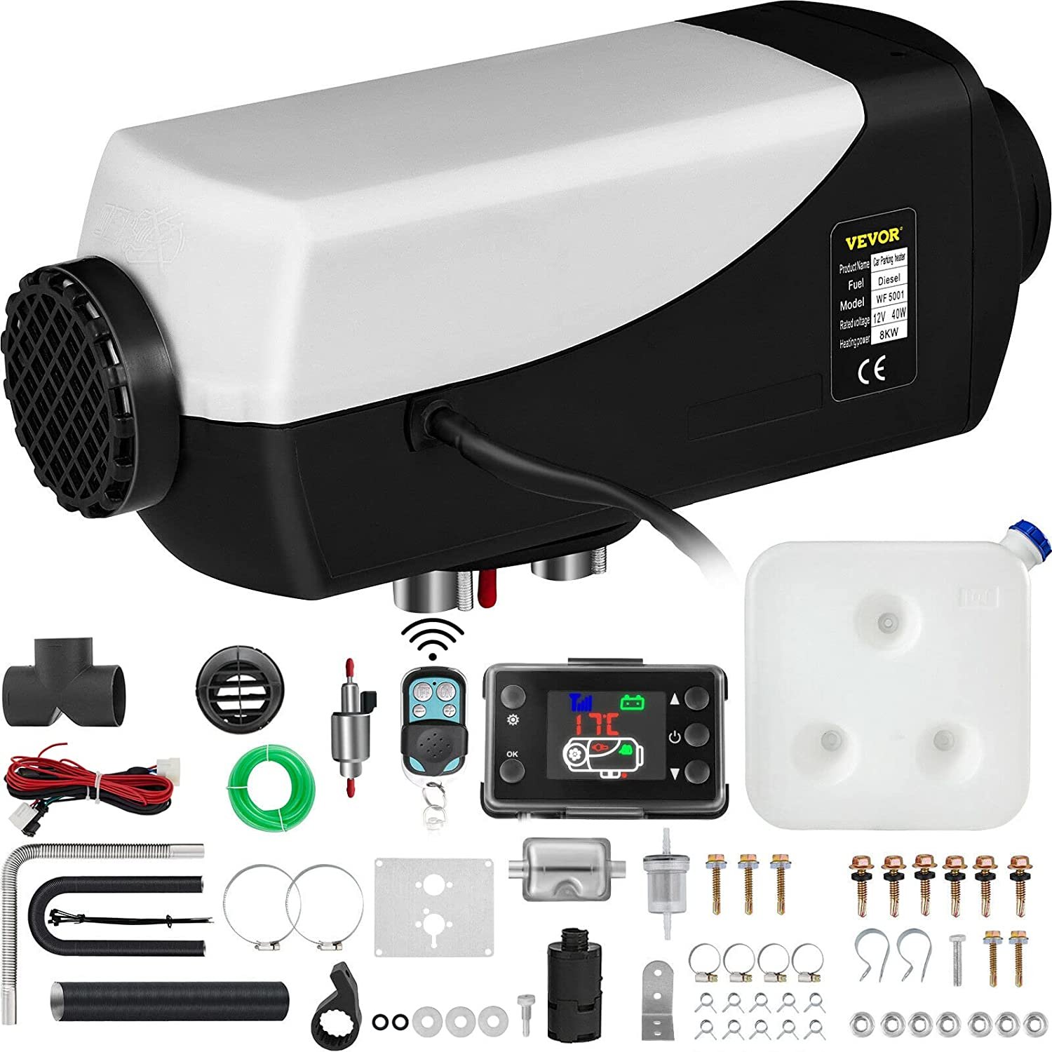 Connettore per condotto riscaldatore ad aria diesel da 75 mm, a forma