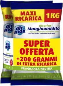 Deumidificatore A Base Di Cristalli Idrofili 6 Pack Da 500ml Ariapura, Con Aroma