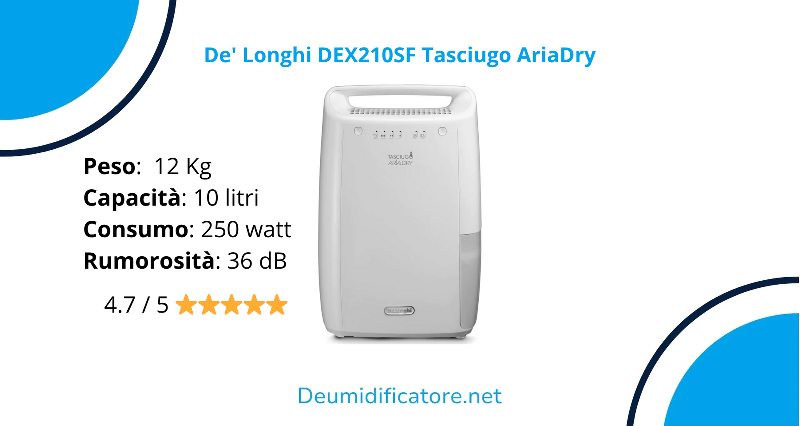 deumidificatore de longhi tasciugo ariadry