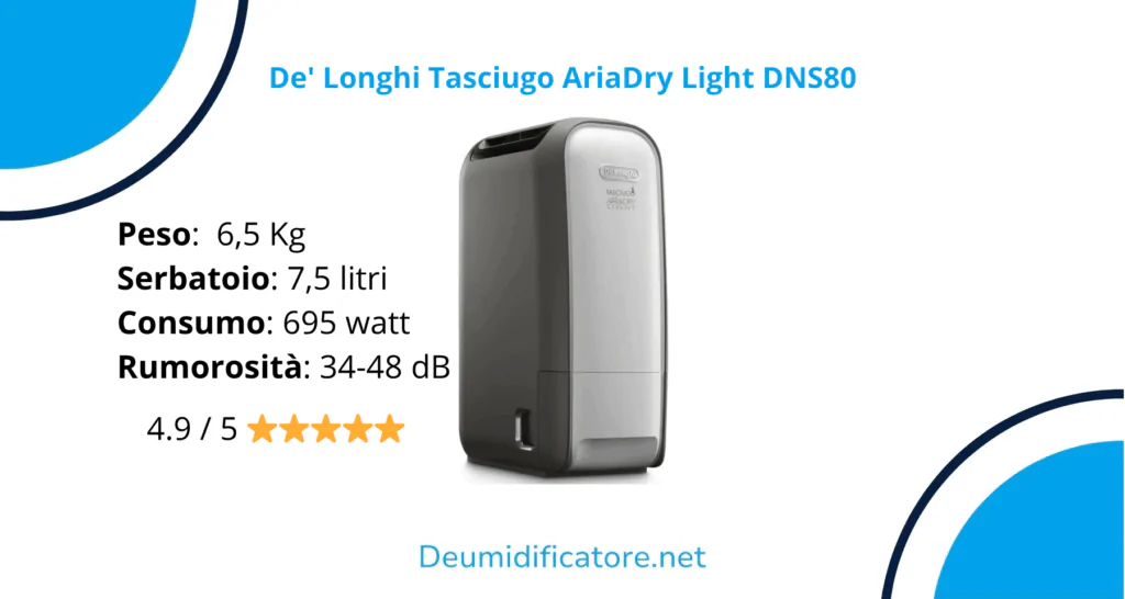 De' Longhi Tasciugo AriaDry Light DNS80
